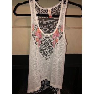 No boundaries white and multi colored tank